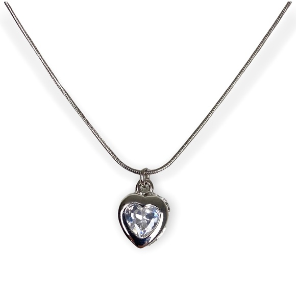 Swarovski Crystal Caged Heart Silver Pendant Necklace - Picture 1 of 8